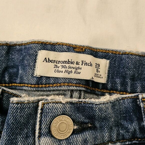 Abercrombie & Fitch Jeans Womens 29 Blue The 90s Straight Ultra High Rise Boho - Picture 2 of 9
